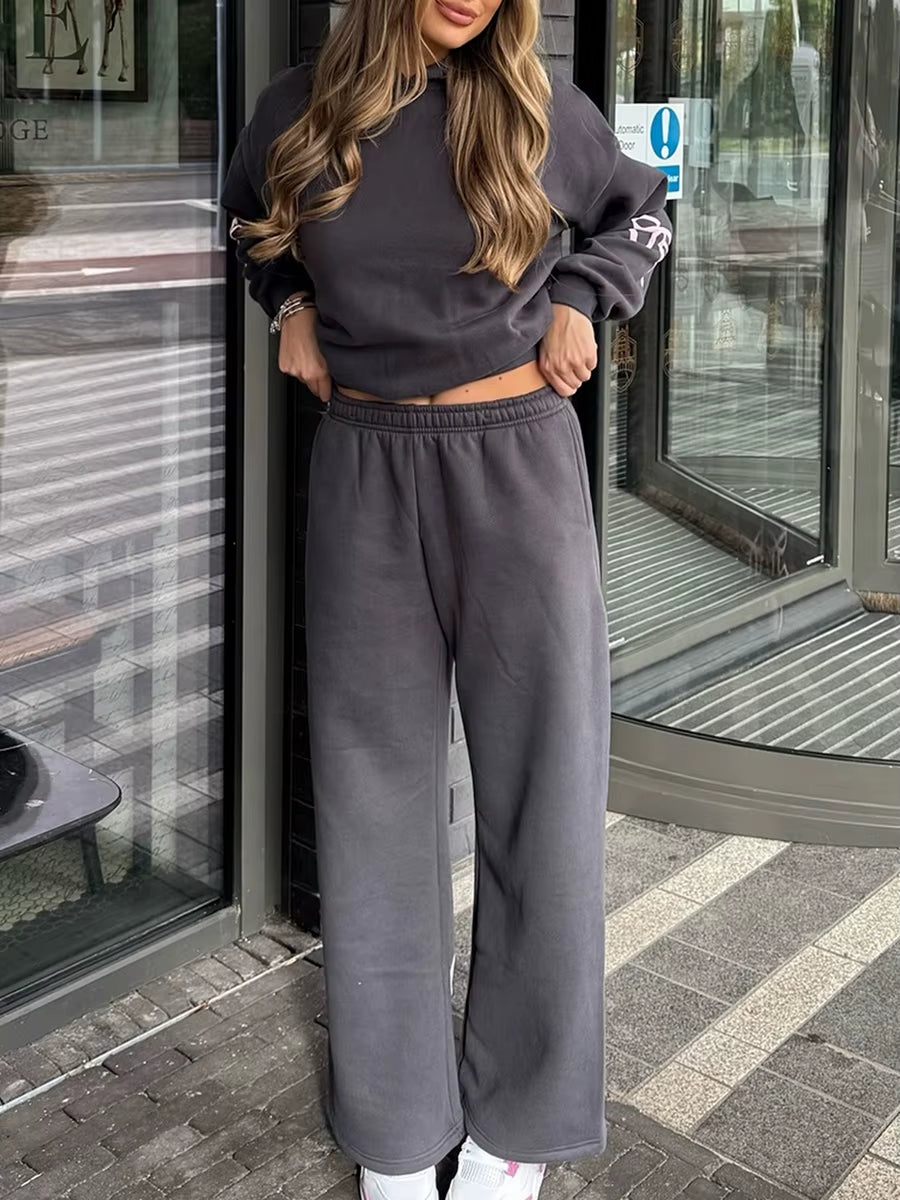 Bow Sweatsuits for Women Two Piece Tracksuit Graphic Oversized Hoodie Sweatshirt Sweatpants Sweat Set for Teen Girl Outfits