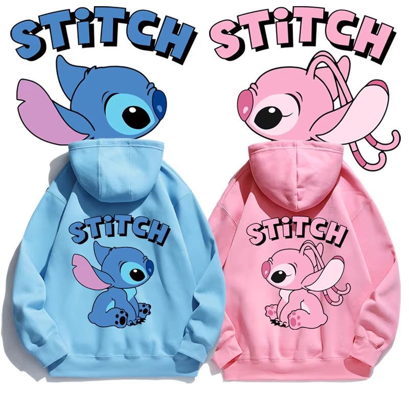 Stitch cartoon hoodie for Couples