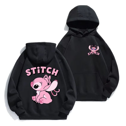 Stitch cartoon hoodie for Couples